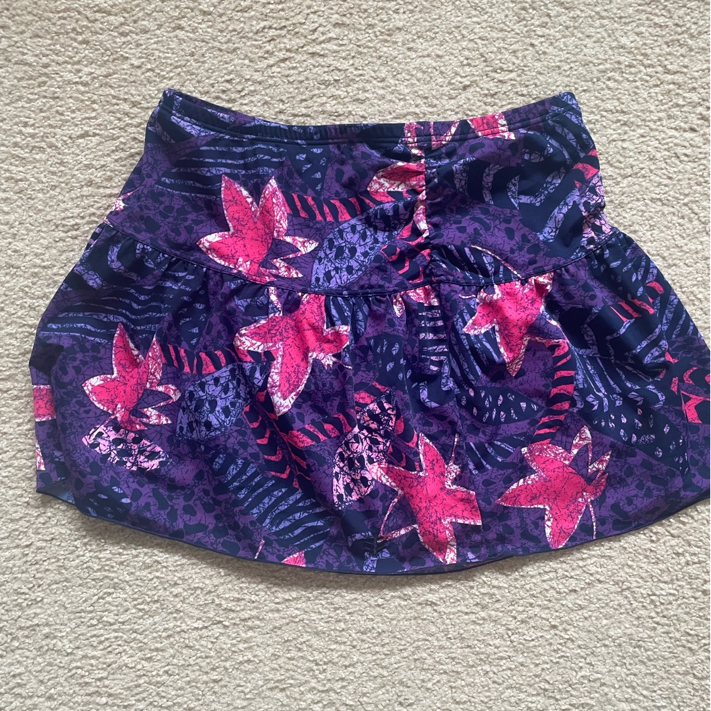 Coolibar Floral Printed Pull On Skirt with attached shorts UPF 50+ Size Small